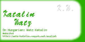 katalin watz business card